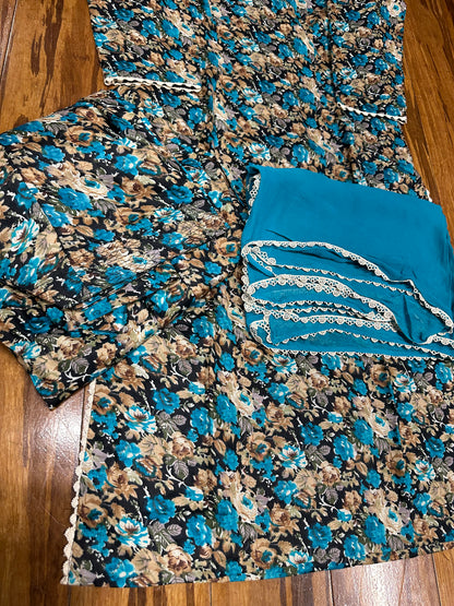 Printed Boutique Designed Allover Salwar Suit Blue (B1-B8)
