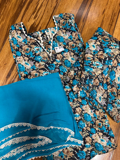 Printed Boutique Designed Allover Salwar Suit Blue (B1-B8)