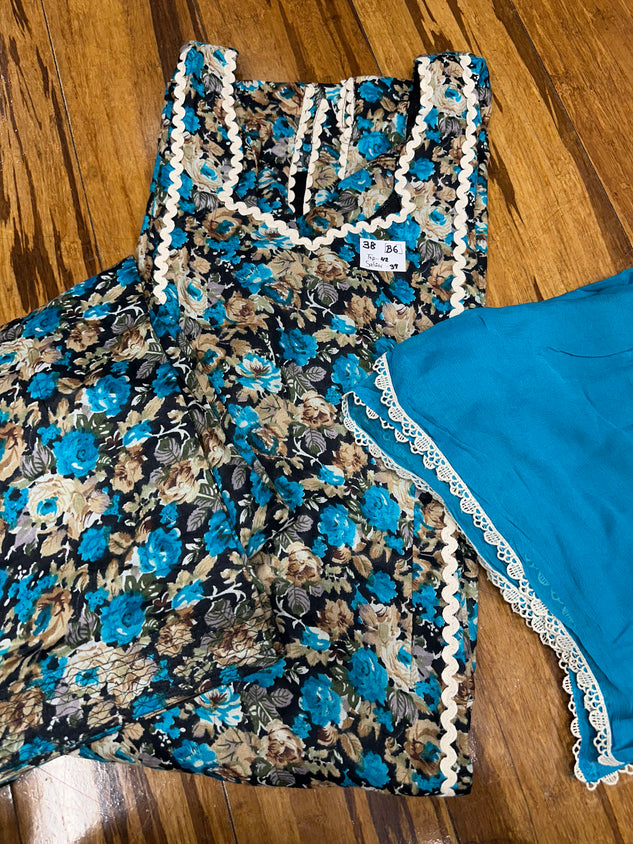 Printed Boutique Designed Allover Salwar Suit Blue (B1-B8)