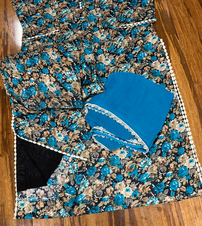Printed Boutique Designed Allover Salwar Suit Blue (B1-B8)