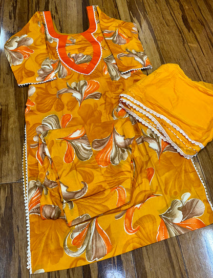 Trending Printed Allover Suit With Pure Chiffon Dupatta (Designs 1-8)