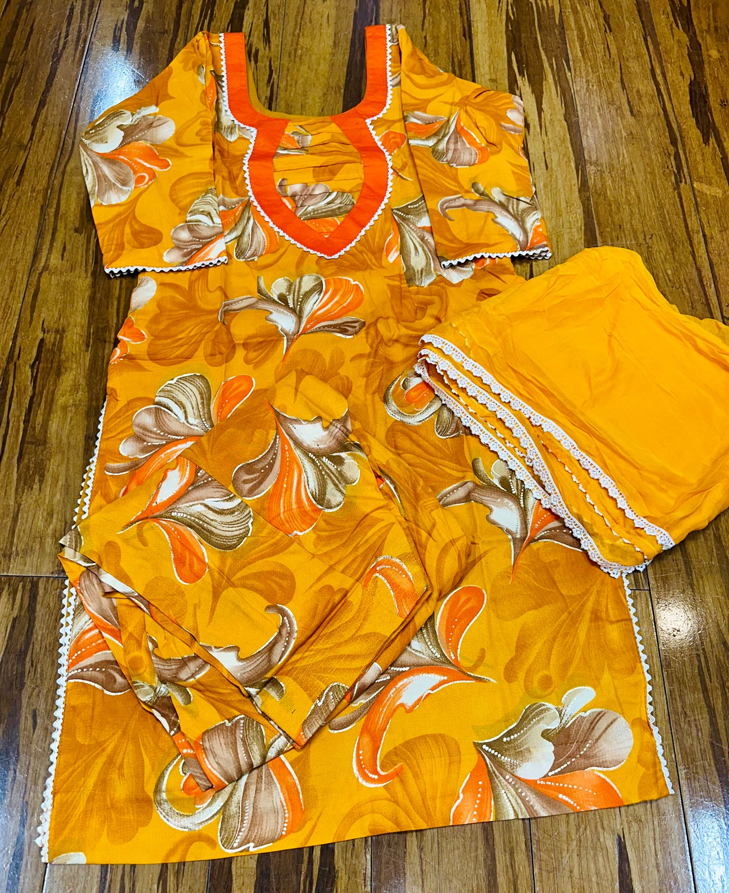 Trending Printed Allover Suit With Pure Chiffon Dupatta (Designs 1-8)