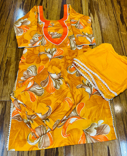 Trending Printed Allover Suit With Pure Chiffon Dupatta (Designs 1-8)