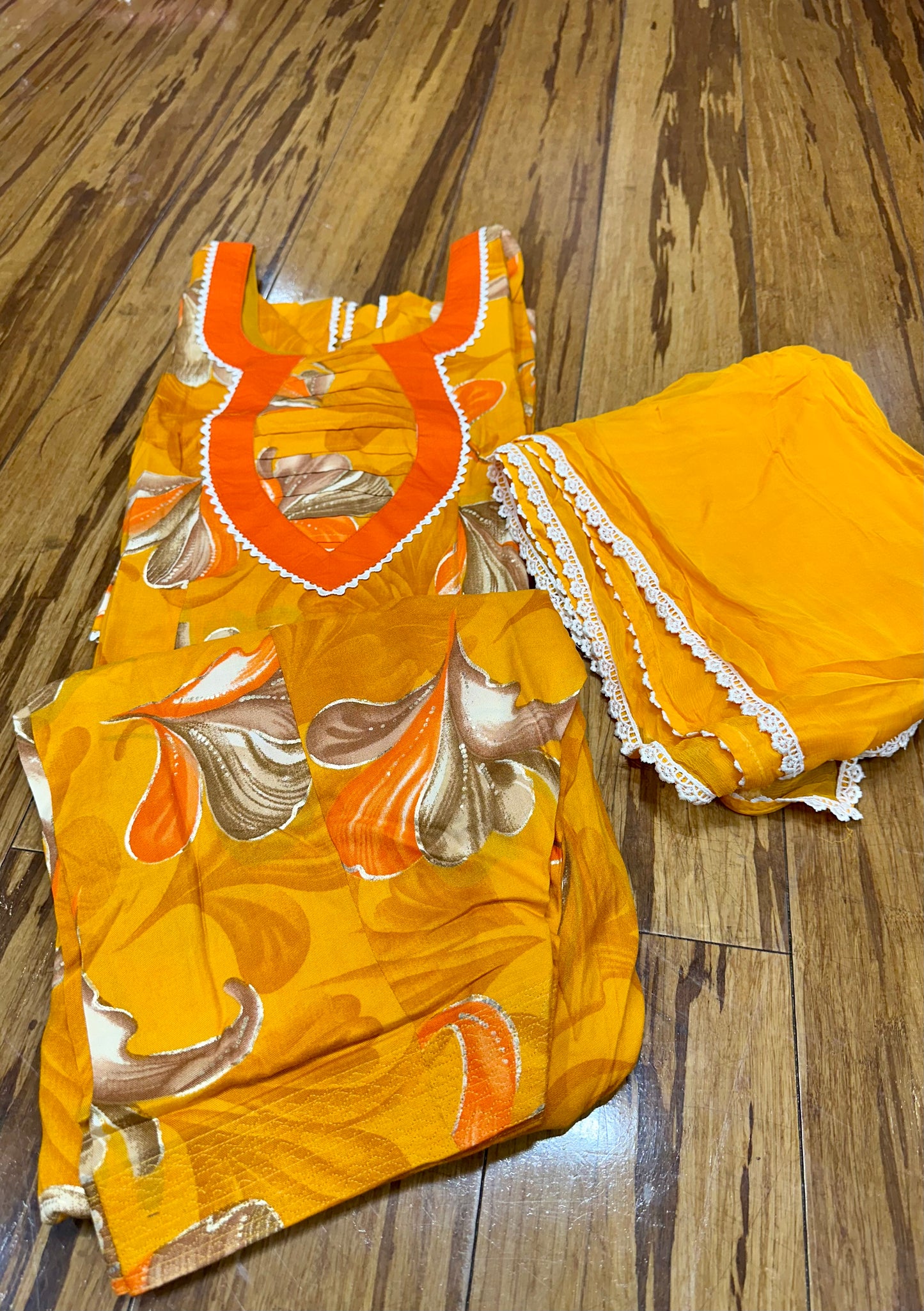 Trending Printed Allover Suit With Pure Chiffon Dupatta (Designs 1-8)