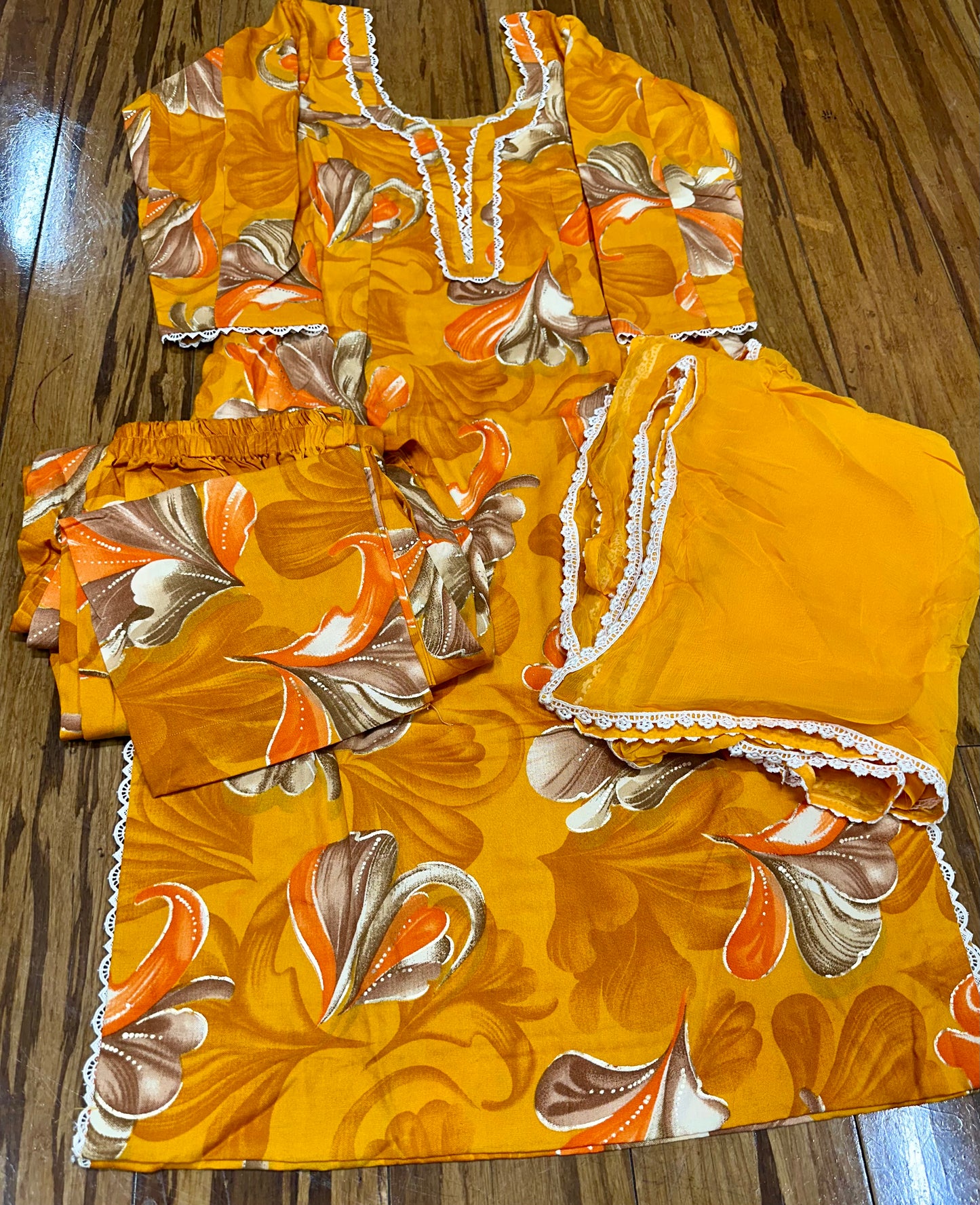 Trending Printed Allover Suit With Pure Chiffon Dupatta (Designs 1-8)