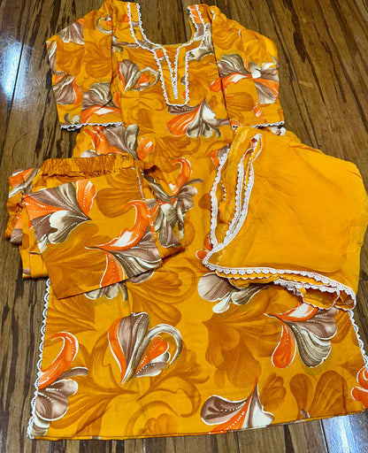 Trending Printed Allover Suit With Pure Chiffon Dupatta (Designs 1-8)