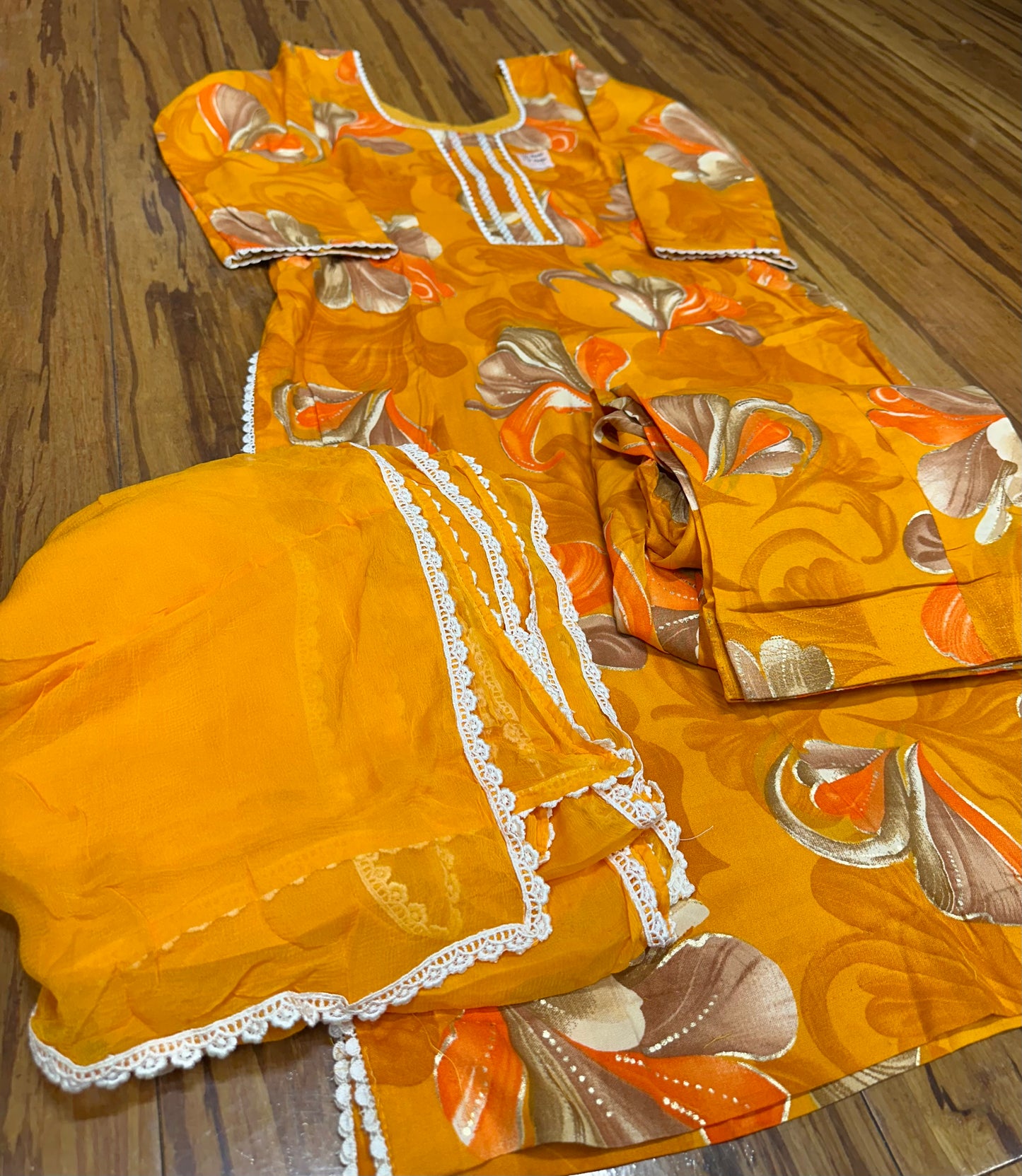 Trending Printed Allover Suit With Pure Chiffon Dupatta (Designs 1-8)