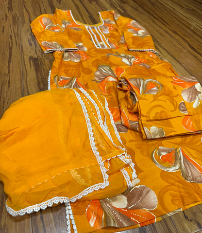 Trending Printed Allover Suit With Pure Chiffon Dupatta (Designs 1-8)