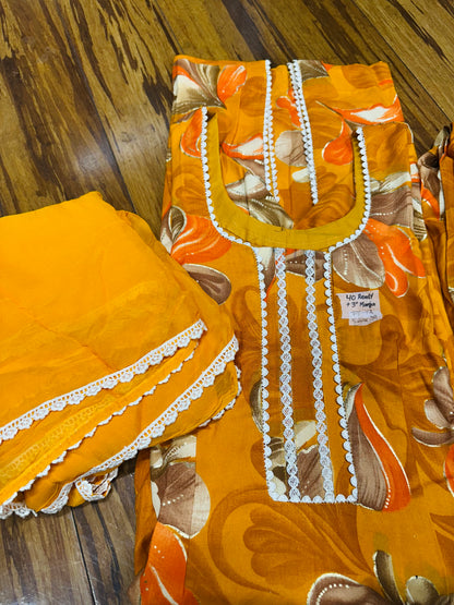 Trending Printed Allover Suit With Pure Chiffon Dupatta (Designs 1-8)