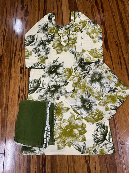 Summer Special Boutique Style Salwar Suit (Top With Lining) & Pure Chiffon Dupatta