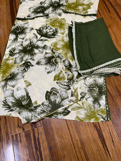 Summer Special Boutique Style Salwar Suit (Top With Lining) & Pure Chiffon Dupatta
