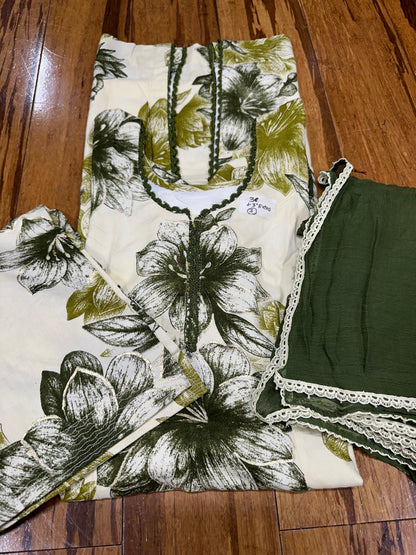 Summer Special Boutique Style Salwar Suit (Top With Lining) & Pure Chiffon Dupatta