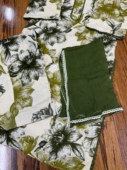 Summer Special Boutique Style Salwar Suit (Top With Lining) & Pure Chiffon Dupatta