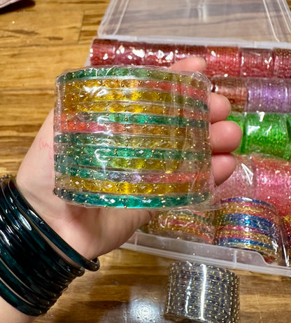 Original Kashmiri Raindrop Glass Bangles 1 Dozen (12 Bangles) 2.4