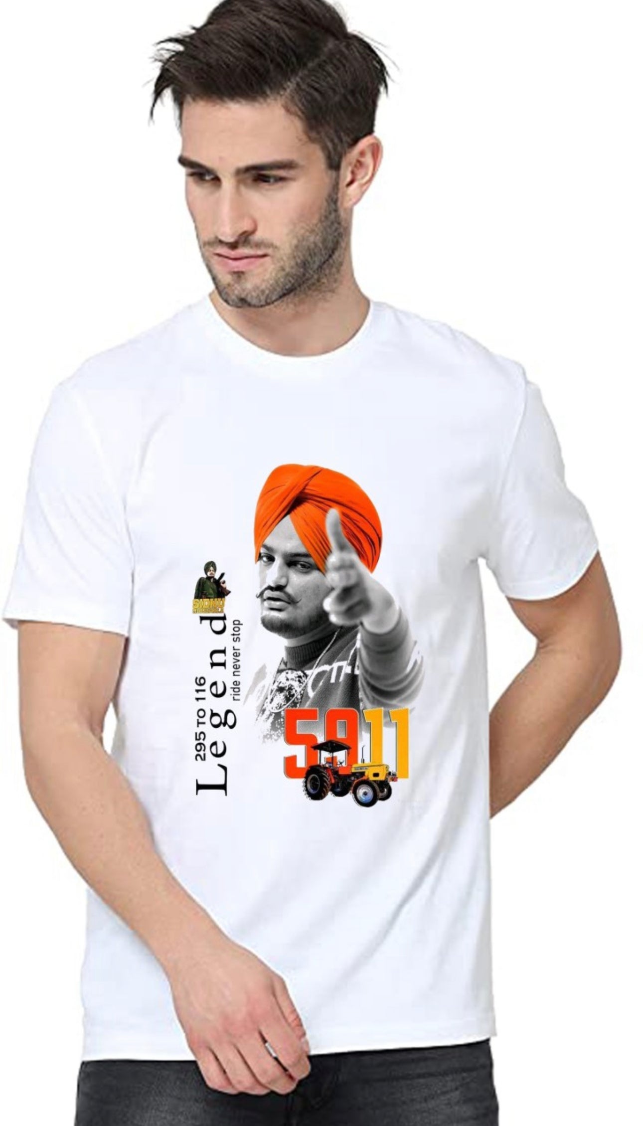 295 To 116 Legend Sidhu Moosewala Logo T-Shirt