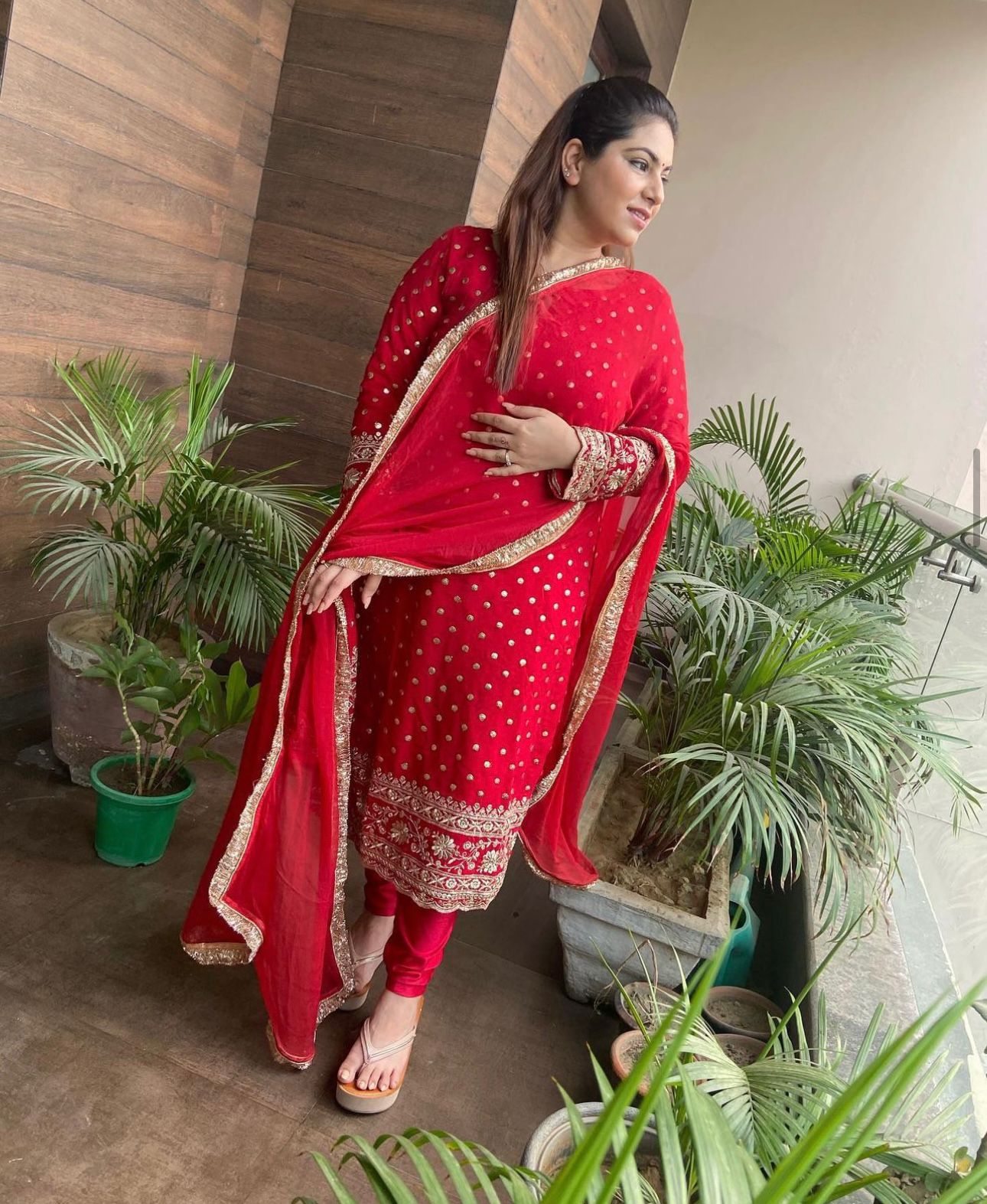 Bridal Red Designer Suit 3pcs Suit