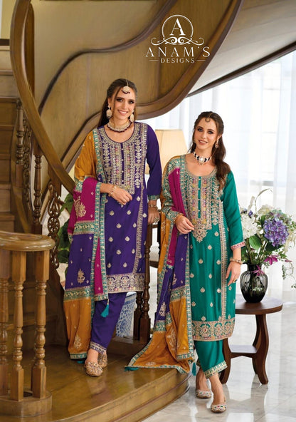 Ready To Wear Designer Outfit Chinon Silk