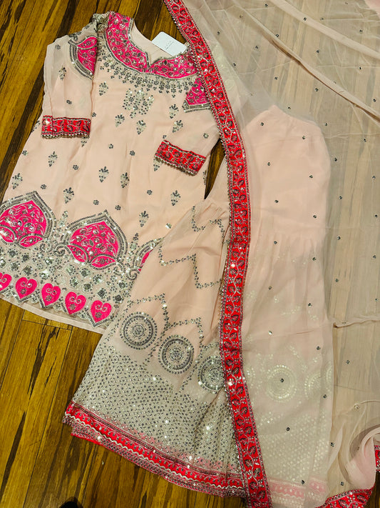 Beautifully fully stitched Soft Georgette Designer Sharara Suit