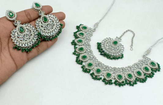 Stylish Hydro Beads and Polki Choker Set image 3