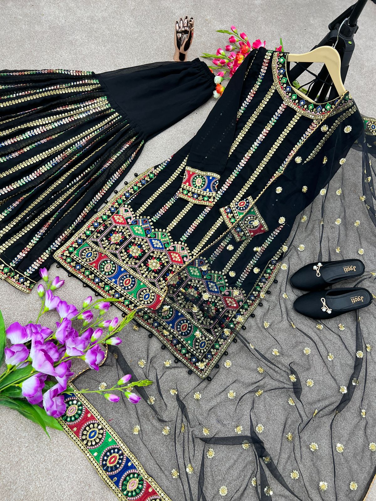 Stylish Party Wear Sharara Suit