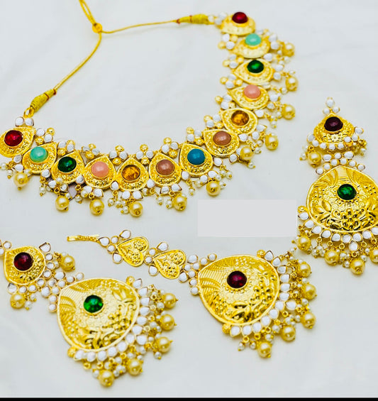 Gold -Plated Traditional Patra (Very Lightweight) Set