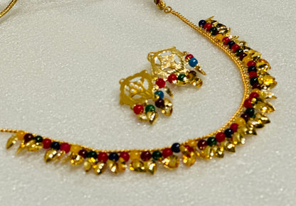 Single-Line Pippal Patti With Jadau Studs