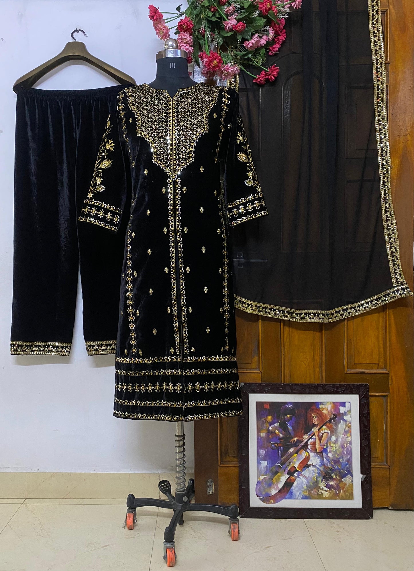 Extremely Beautiful Pakistani Velvet Suit