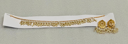 Single-Line Pippal Patti With Jadau Studs