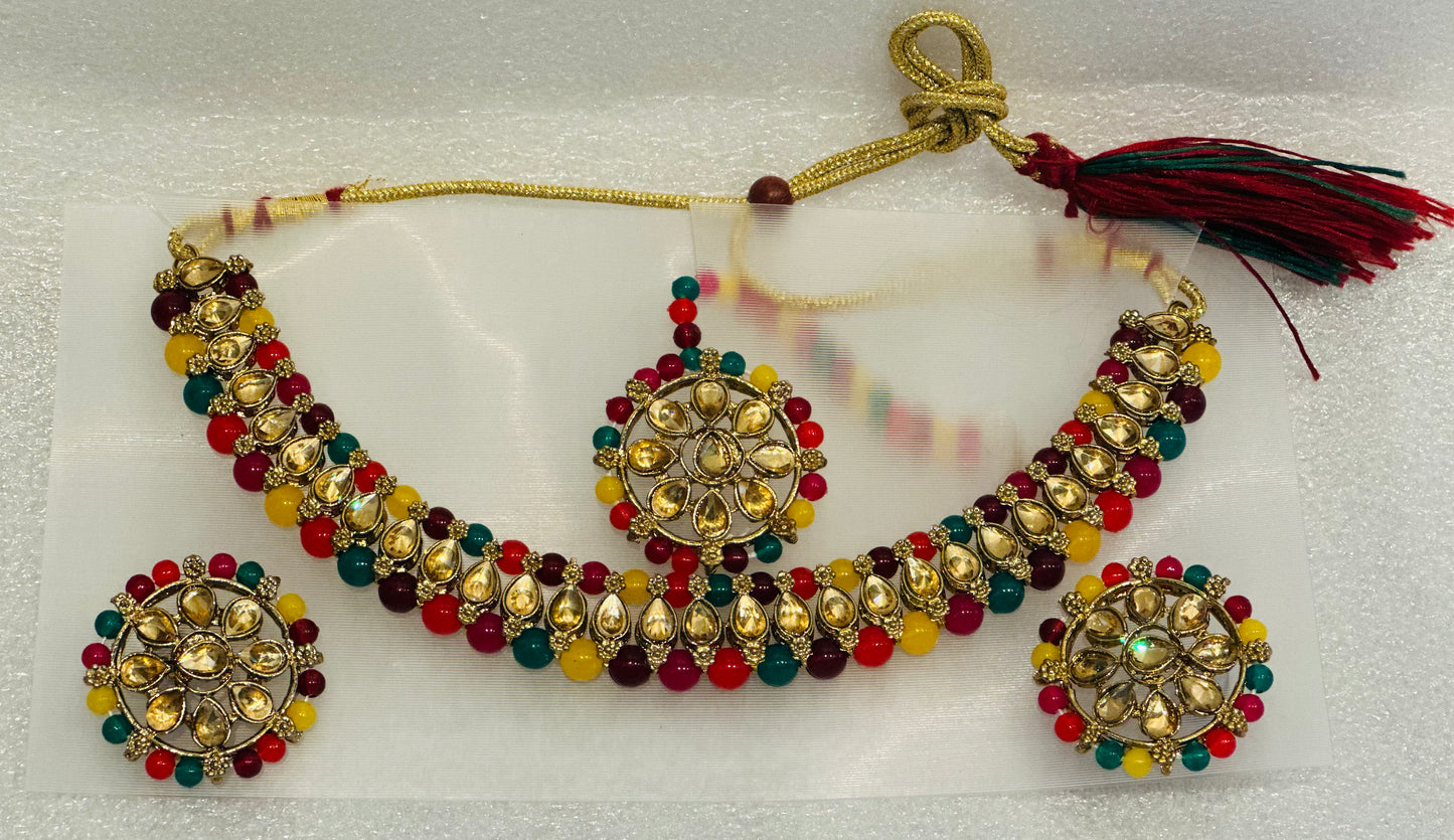 Mirror Stoned Choker Set