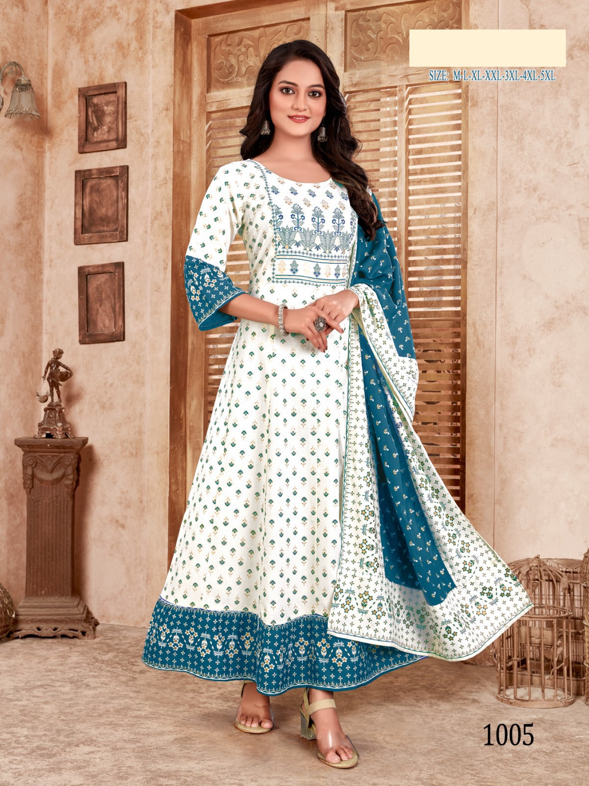 Super Comfortable Long Gown & Dupatta Set