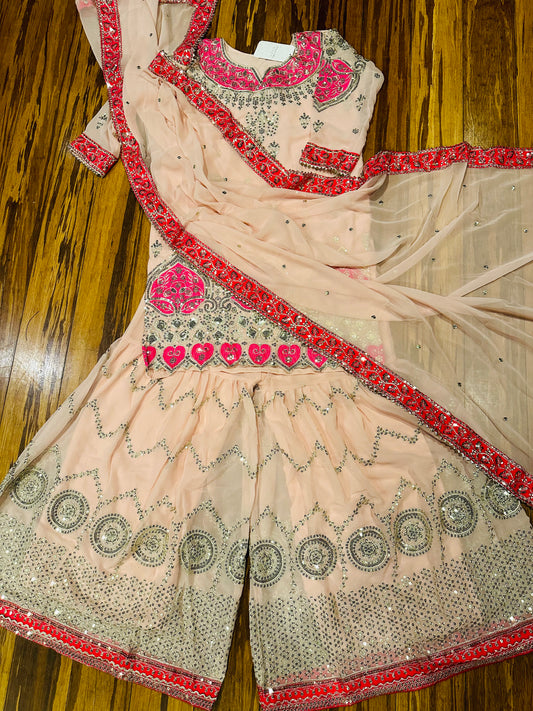 Beautifully fully stitched Soft Georgette Designer Sharara Suit image 3