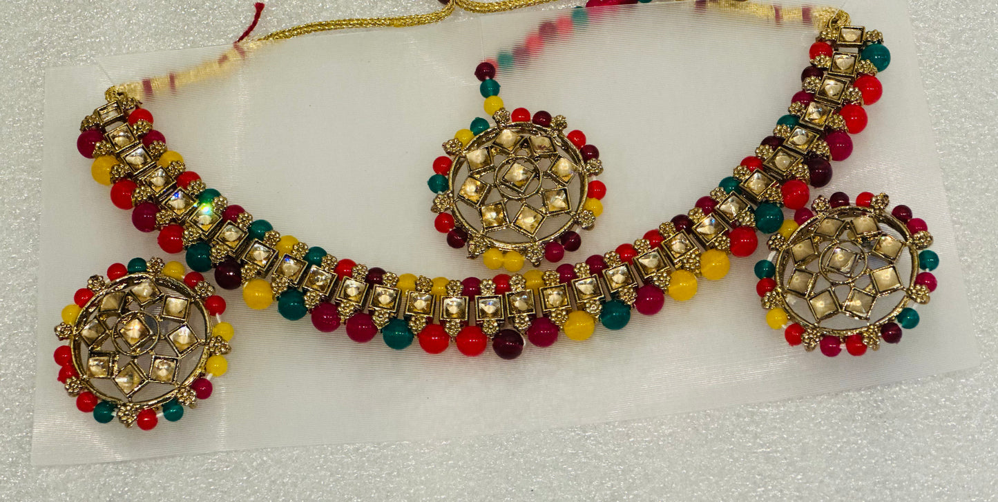 Mirror Stoned Choker Set