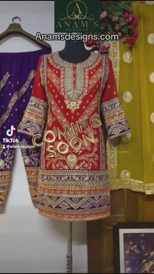 Stylish Heavy Look Bridal/Semi-Bridal Suit (Size 46)