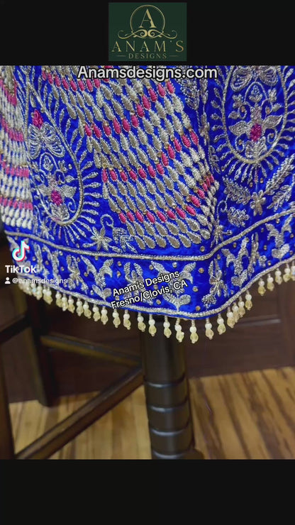 Fully Hand Embroidered Peacock Design Bridal Suit 42/44 (upto 48 margin)