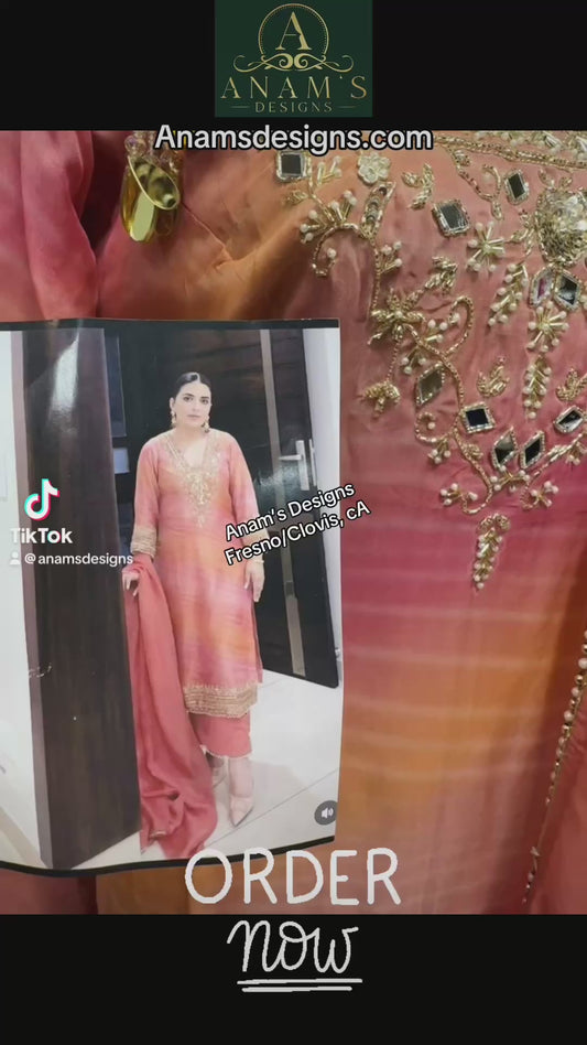 Stylish Handwork/Mirror Work Sharara Suit 44 Ready