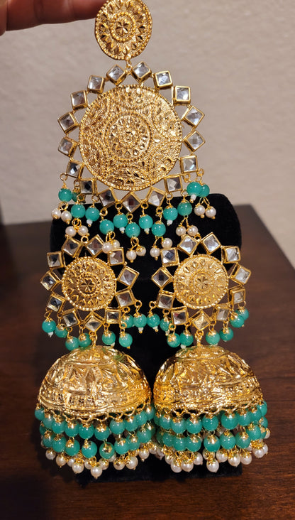 Jhumki and large Tikka set