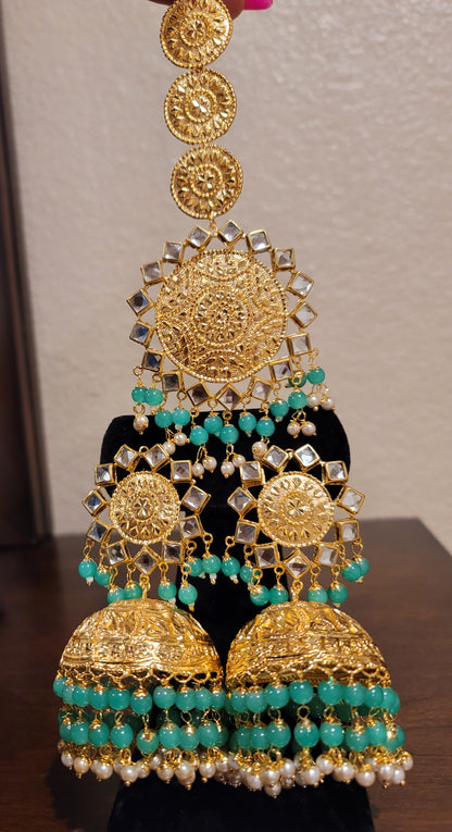 Jhumki and large Tikka set