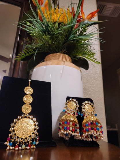 Jhumki and large Tikka set