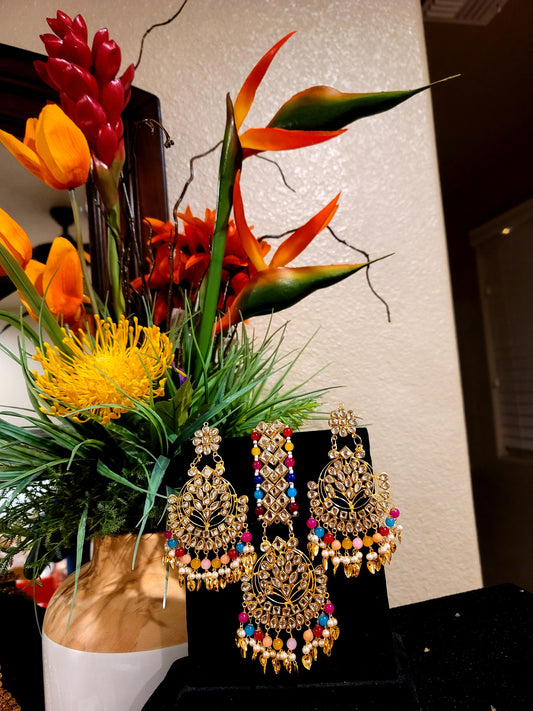 Fancy Mang Tikka & Earrings Set image 3