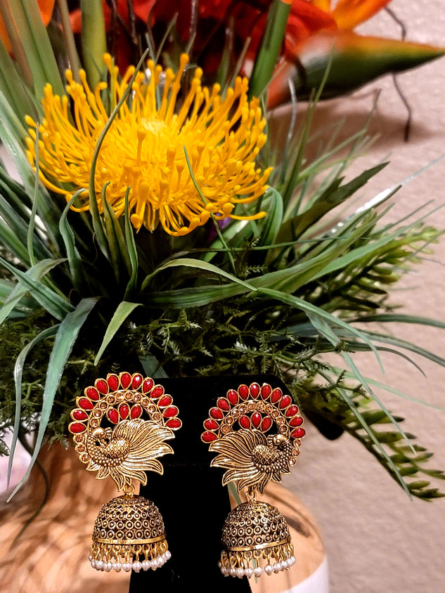 Peacock Jhumki set