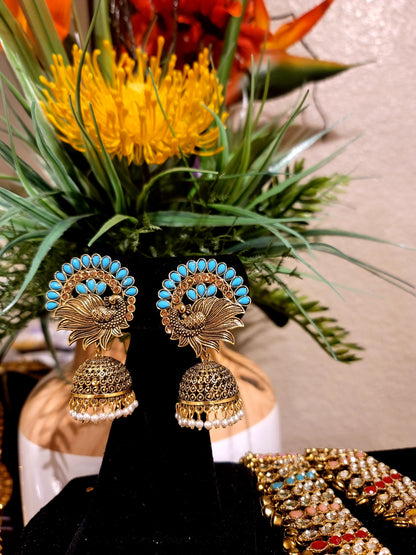 Peacock Jhumki set