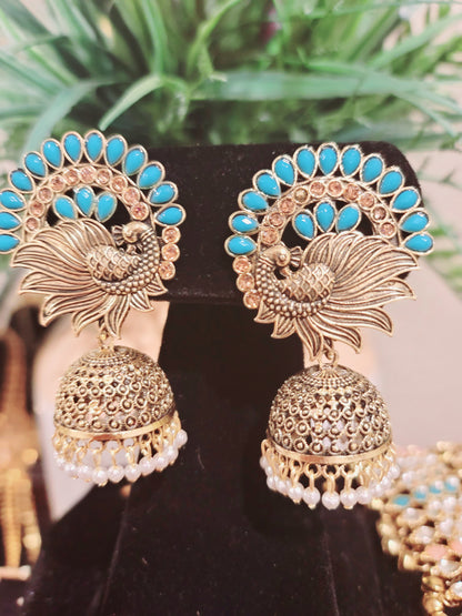 Peacock Jhumki set