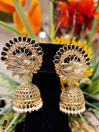 Peacock Jhumki set