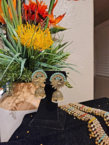 Peacock Jhumki set