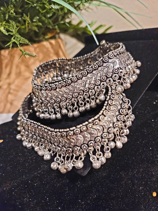 Oxidized Gunghroo Traditional Payal (Anklets)