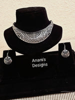 Silver oxidized neckace and earrings