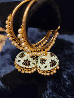 Meenakari oversized Bali Jhumka Earrings set