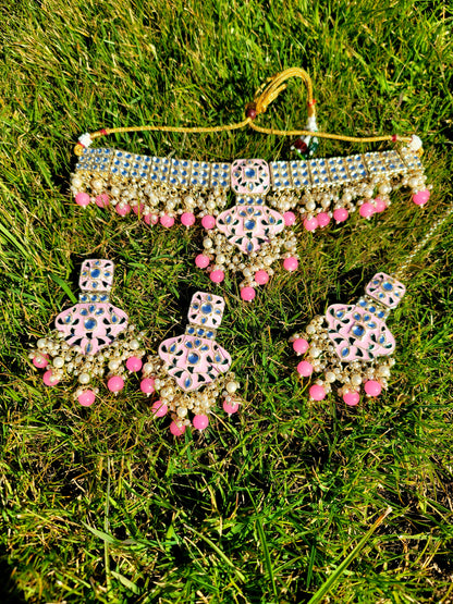 High Quality & Very Lightweight Meenakari Choker Set