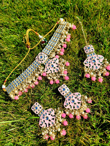 High Quality & Very Lightweight Meenakari Choker Set
