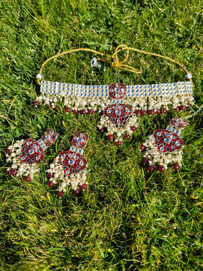 High Quality & Very Lightweight Meenakari Choker Set